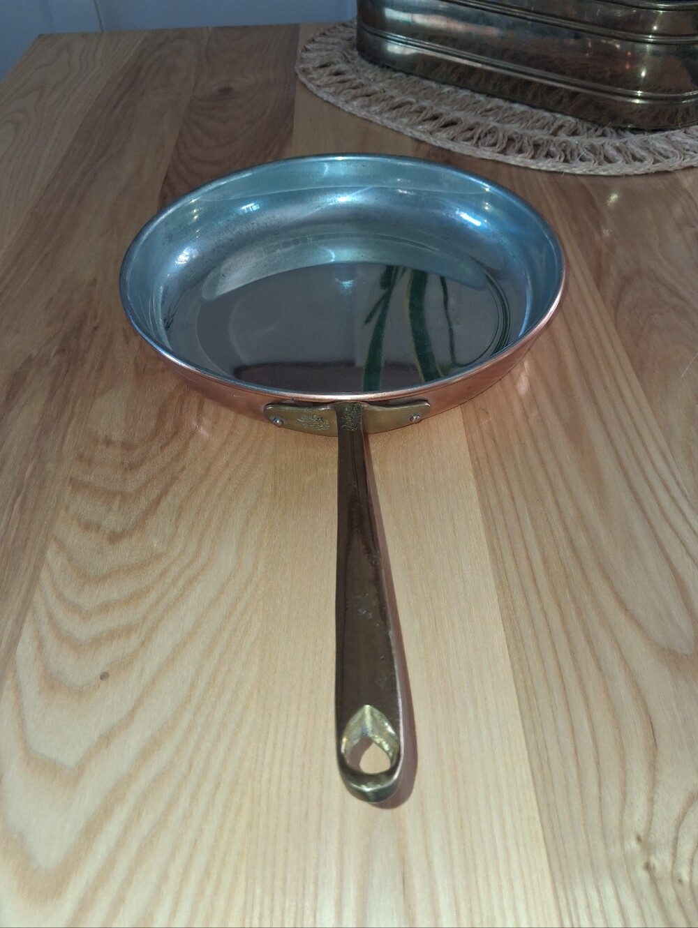 Copral 10inch Copper/Brass Skillet French Kitchen/Vintage/Heirloom Cookware - Picture 7 of 8